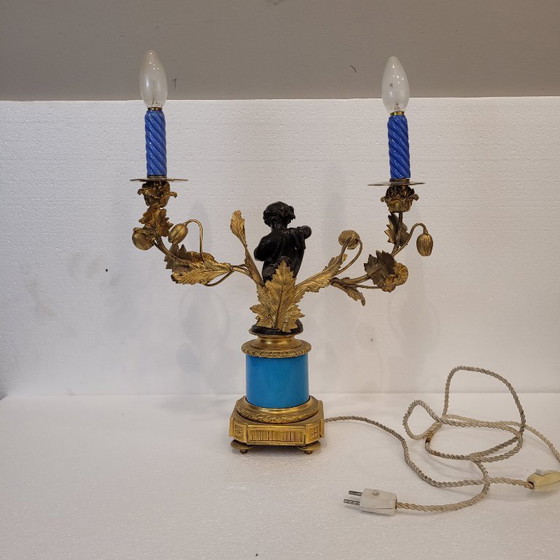 Image 1 of Candelabro / Lampada, ormolú e porcellana, Victor Paillard, Napoleone III, 1870 - Francia