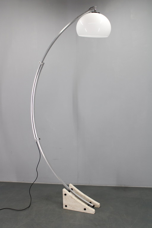 1970s Harvey Guzzini Arc Adjustable Floor Lamp, Italy