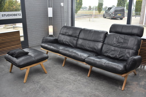 Exclusieve set De Sede Patchwork design bank & footstool