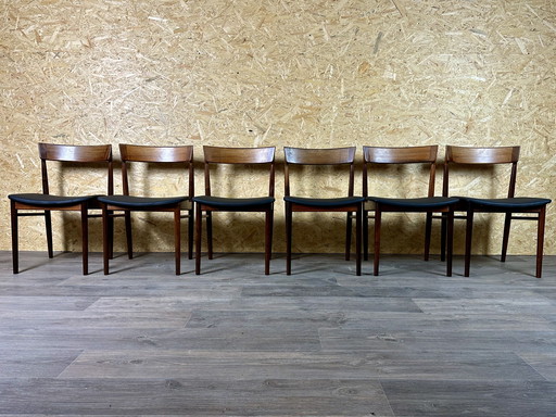 6x Henry Rosengren Hansen Modèle 39 Chaises de salle à manger Brande Industrie du meuble en palissandre