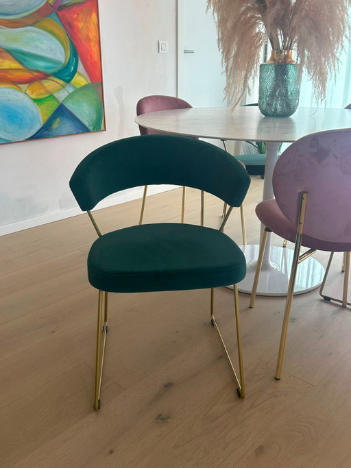 Set mit 6 Designer-Esszimmerstühlen
