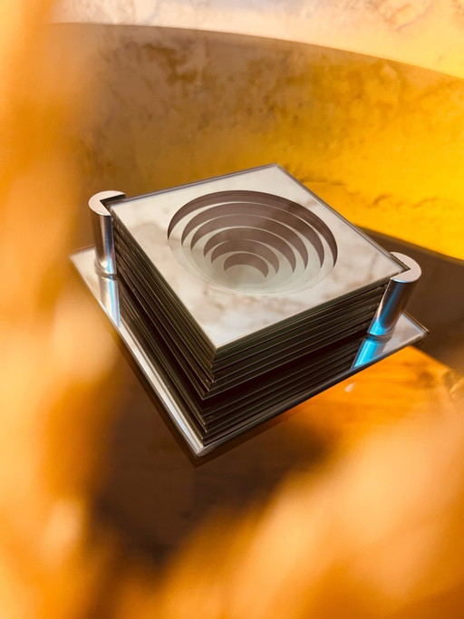 Luxury '70s Design Coasters – tafelaccessoires, Chrome, Glass