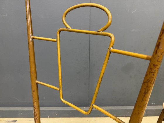 Mid Century Italian Brass Dining Chairs, 1950s – Metal, Skai (photo 3 of 12)