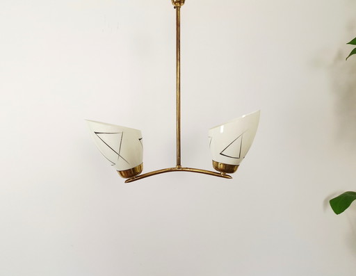 Beautiful art deco chandelier, vintage pendant light, ceiling light, two-arm chandelier, mid-century modern chandelier, Yugoslav