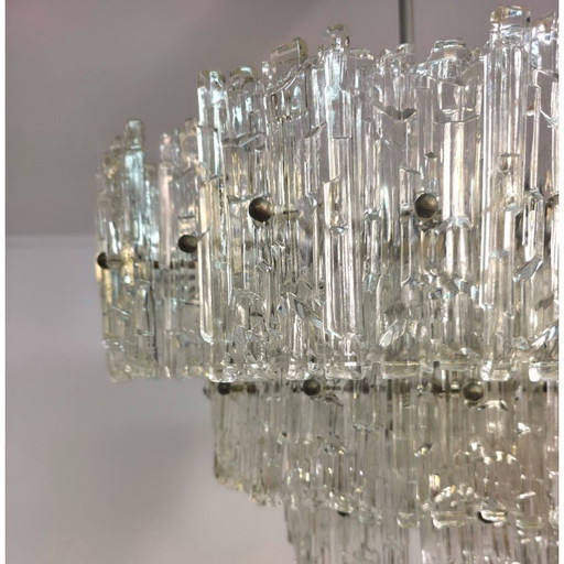 Lustre Kalmar Franken en verre glacé chromé