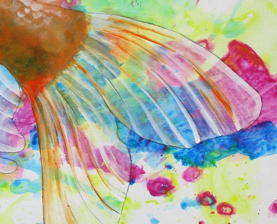 Image 1 of Peinture d'un poisson rouge - Continue à nager