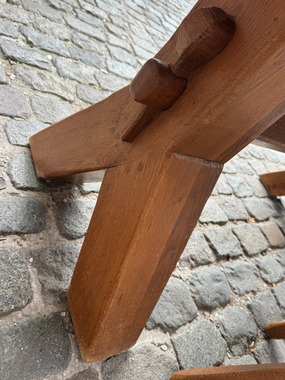 Set in rovere in stile brutalista di De Puydt, Belgio – Set da pranzo, Wood (photo 6 of 9)