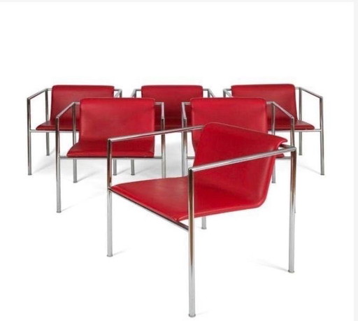 Set rode, Italiaanse designstoelen