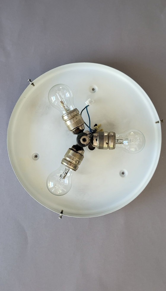 Image 1 of Doria Leuchten Ice Glass Ceiling Lamp  Mid-Century Vintage Retro Lamp