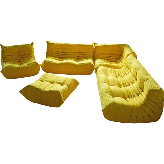 Image 1 of Togo vintage loungeset in gele microvezel van Michel Ducaroy voor Ligne Roset, Frankrijk 1973