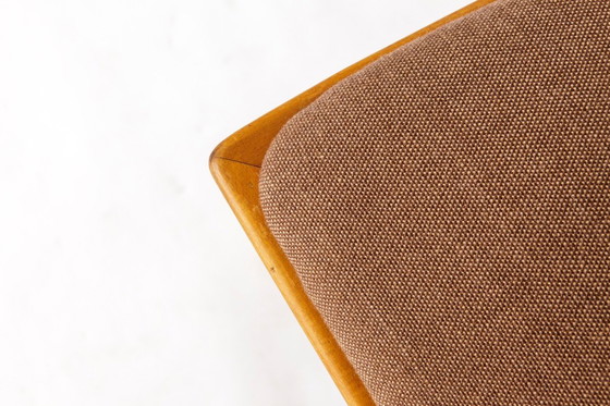 Image 1 of Set of 4 Mid-Century Beech Dining Chair by Stöss, Germany, 1950s–60s – Grey Upholstery, Vintage Wooden Side Chair