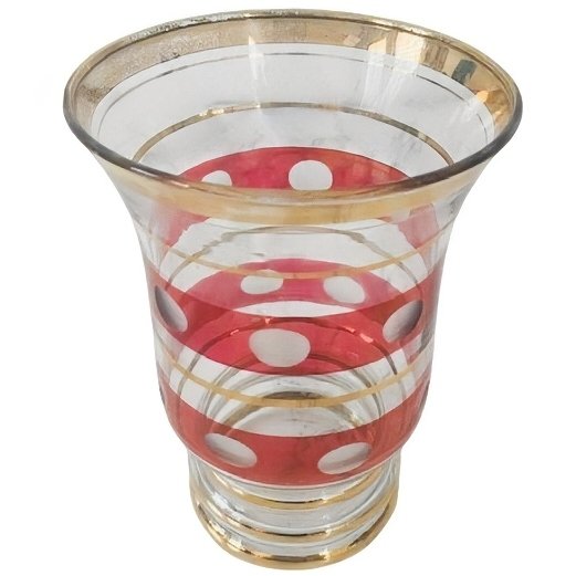 Image 1 of Artdeco Booms in vetro Il vaso rupel oro rosso anni '30