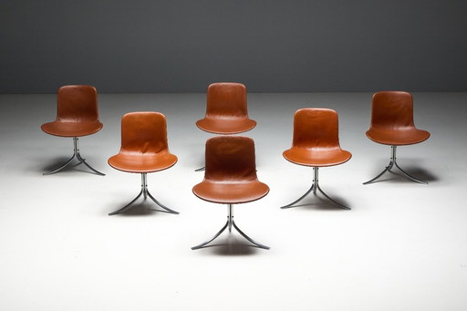 PK9 First Edition Esszimmerstühle von Poul Kjærholm für E. Kold Christensen, Dänemark, 1960er Jahre