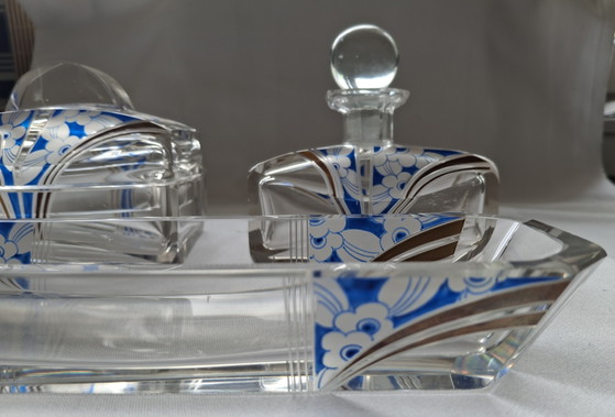 Image 1 of Art Déco Frisiertisch-Set 3-tlg. • Böhmen / Karl Palda Stil • ca. 1930