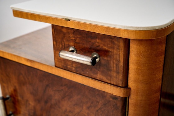 Image 1 of Set aus zwei Art-Déco-Nachttischen von Jindřich Halabala, Tschechoslowakei der 1940er Jahre