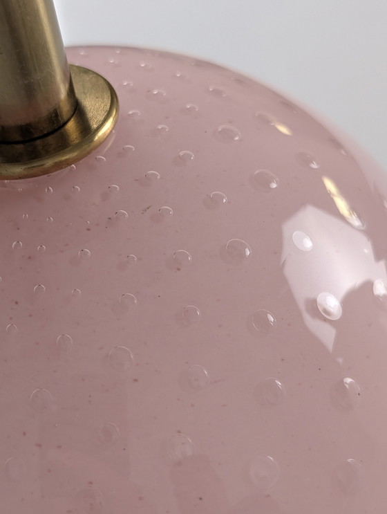 Image 1 of Set van 3 Murano glazen gloeilampen in roze en wit, Italië, 1970