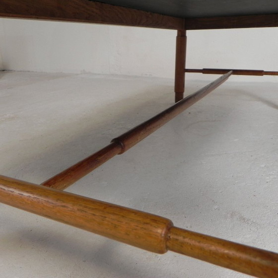 Image 1 of Tavolino da caffè vintage con piano in ardesia e struttura in rovere, anni '60.