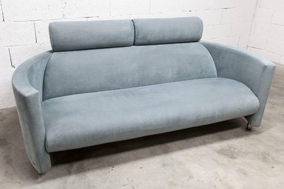 Image 1 of "Negresco" Sofa, designed by Bernard Massot for Neology France, in moiré velvet