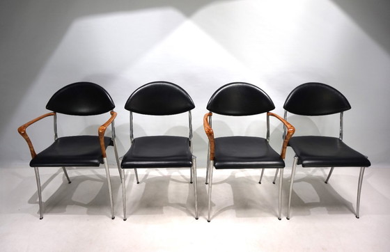Image 1 of Set of four Coro dining chairs by Luigi Origlia, 1980