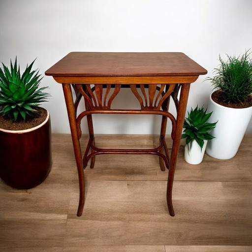 J & J Kohn Austria Beech Bentwood Side Table - Jacob and Josef Kohn Vienna Secession Occasional Table - Art Nouveau Accent Table