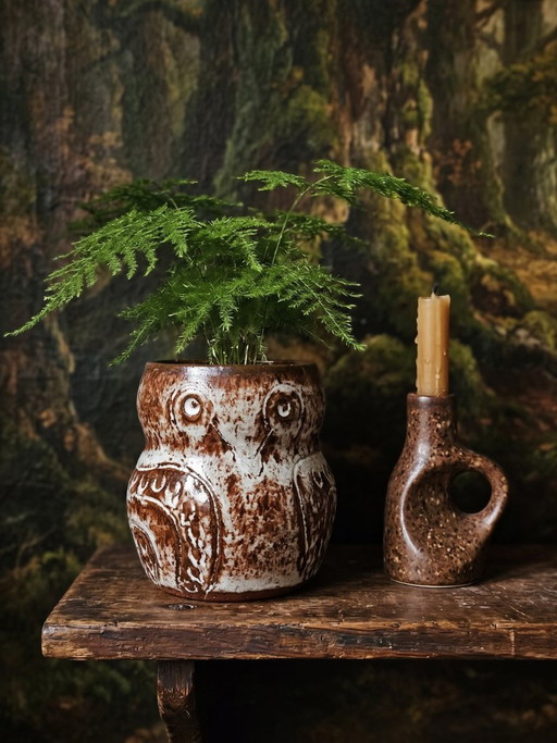 Vintage uilenpot van geglazuurd aardewerk van Alain Granet, Vallauris, jaren 1960-1970. – decoratieve objecten (photo 2 of 9)