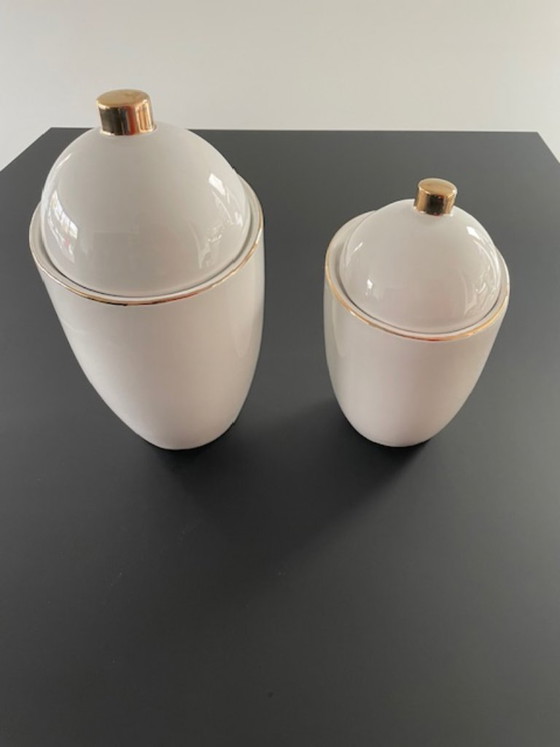 Image 1 of Set di 2 vasi in ceramica bianca 'Saturn' – Hush Living