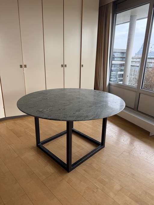 Natuursteen eetkamer tafel groen/grijs