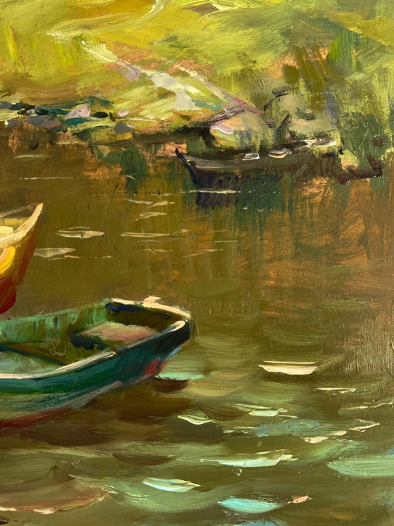 Image 1 of Fishermen on Boats near the Village