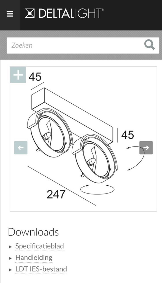 Image 1 of Delta Light Doppel-Spotkante, Weiß