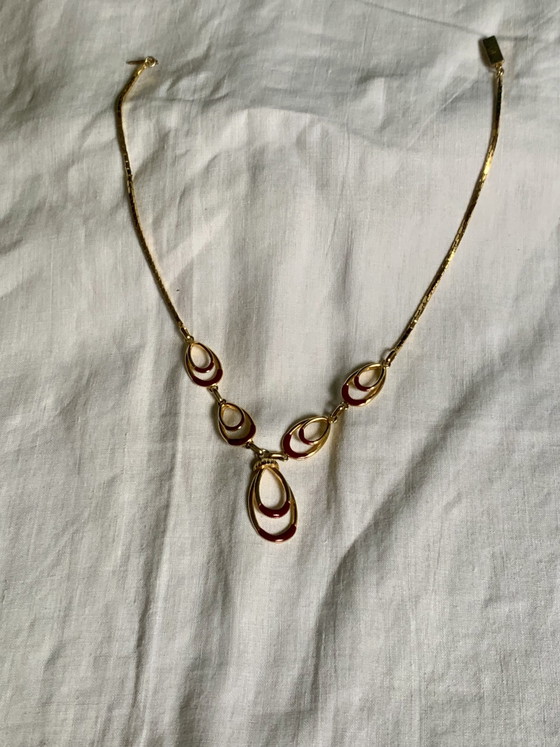 Guy Laroche Necklace, 1970s/80s, Cherry Red Enamel in Gold Plated – Gifts, Other (photo 7 of 8)