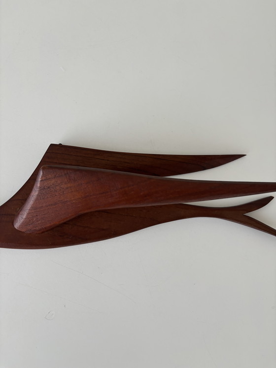 Image 1 of Vintage Teakhouten 50cm Scandinavische wandvogel 