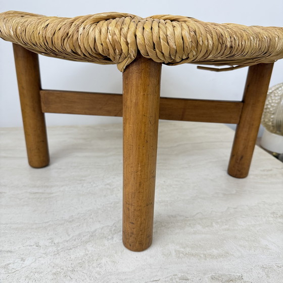 Image 1 of Italian Rush Stool by Lorenzo Forges Davanzati, 1960s