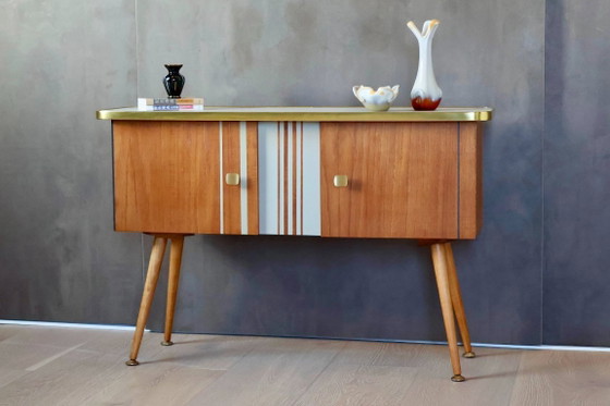 Image 1 of Restyled Mid-Century Cabinet with Graphic Details