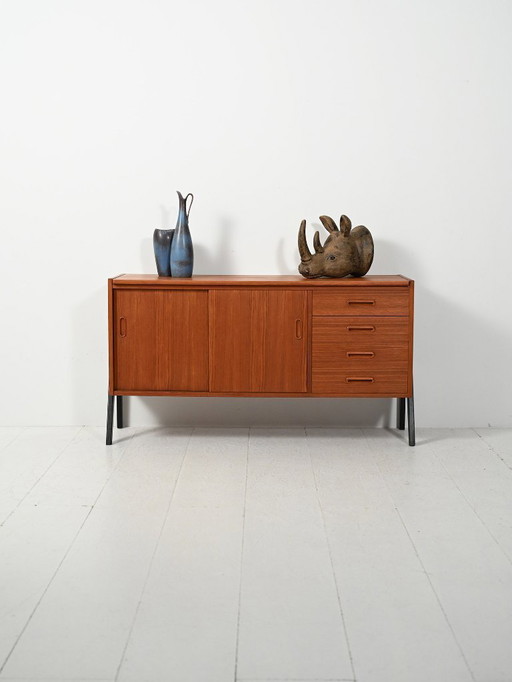 Two-tone Scandinavian 1960s small sideboard