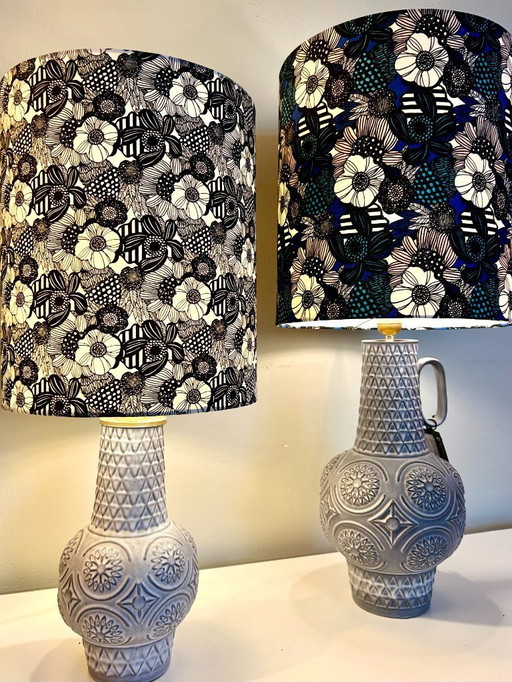  Set de 2 lampes-vases brutalistes en céramique, Bodo Mans pour Bay Keramik, West Germany, années 1960
