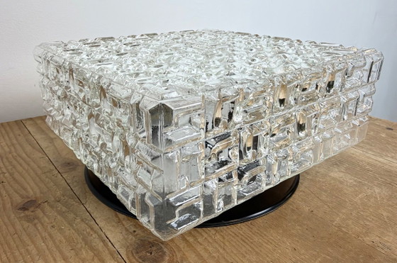 Vintage Glass Wall Or Ceiling Light, 1970s, Metal, Transparent, Modern (photo 8 of 15)