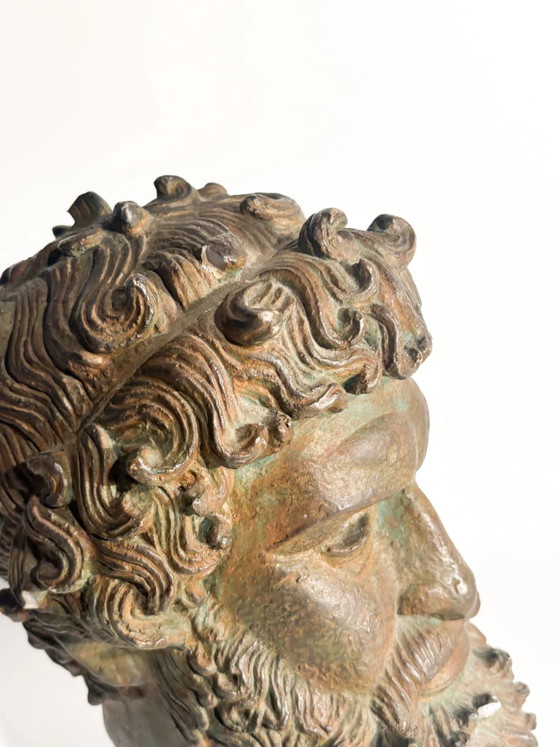Head of the Boxer Satyros of Elis in Molded Marble, 20th Century – Sculpture (photo 4 of 10)