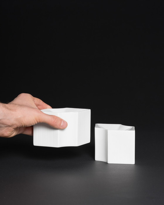 Image 1 of Vintage ROSENTHAL Sami Wirkkala Duitse bisque porseleinen vaas en kandelaars