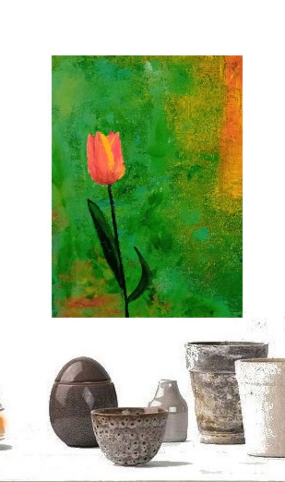 Image 1 of Dipingere un tulipano arancione