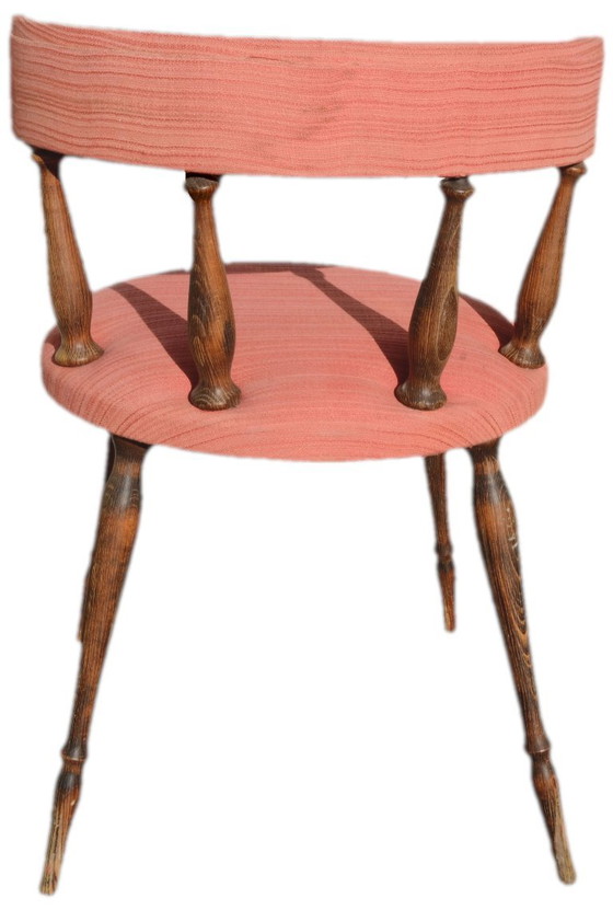 Fauteuil Gondole Rose Dans Le Style De Helmut, 46x70cm, Rétro – Textile, Wood (photo 4 of 5)