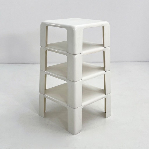 Set of 4 White Quattro Gatti Side Tables by Mario Bellini for C&B Italia, 1970s