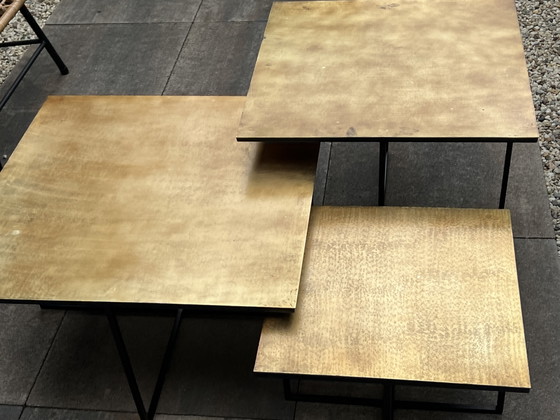 Image 1 of Set di 3 tavolini da caffè di lusso Richmond Interiors! Ottone dorato.