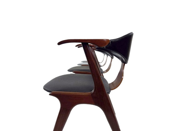 Image 1 of set di 4 sedie da pranzo di design in corno di mucca vintage di Louis van Teeffelen per AwA