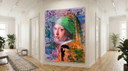 Contemporary Vermeer – Pop Art auf Acrylglas, 80 × 100 cm