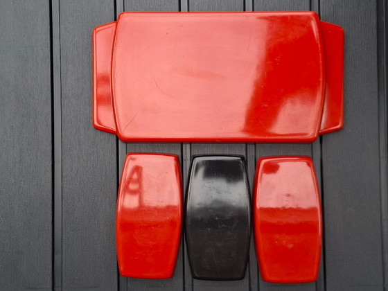 Vassoio da portata Robex con tre inserti, melamina., Accessori da cucina, Plastica, Rosso, Vintage (foto 9 di 11)