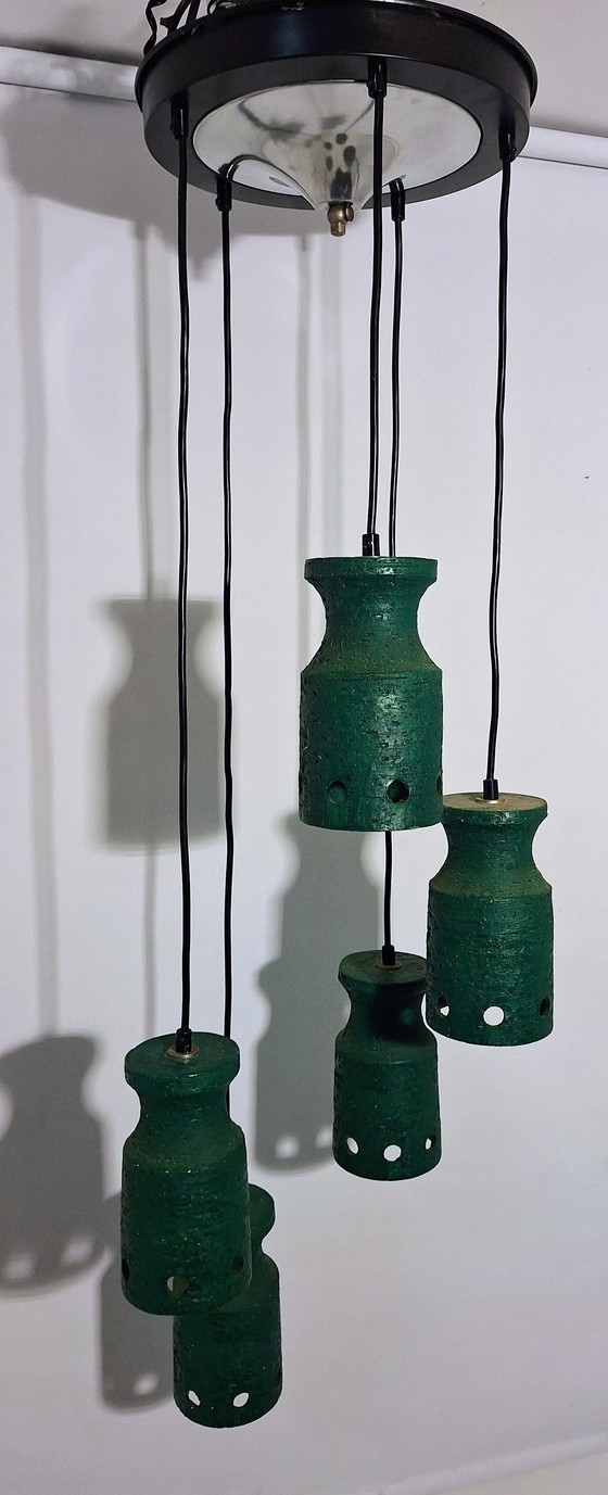 Image 1 of Lampada a sospensione in ceramica in stile brutalista anni '60/'70