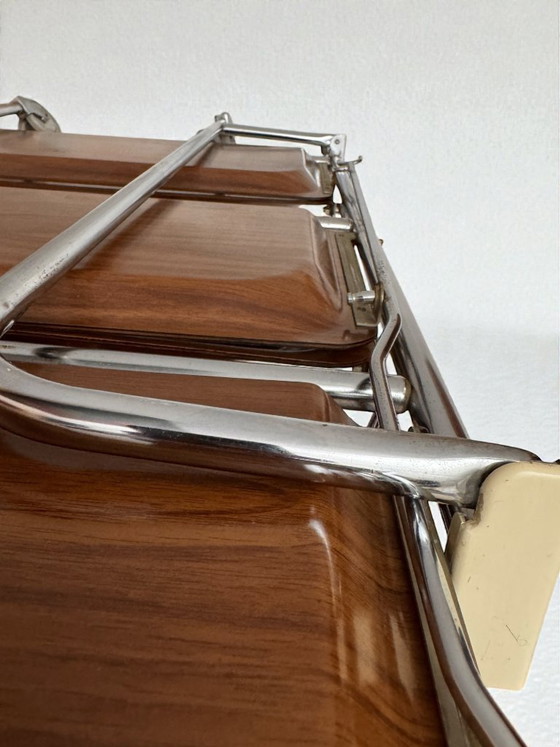 Image 1 of Raro carrello bar pieghevole a 3 livelli Bremshey Gerlinol Dinett – Germania anni '70