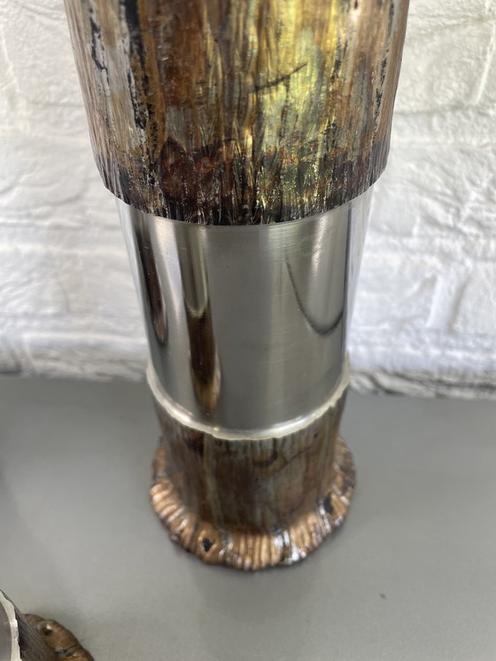 Image 1 of Satz von 3 brutalistischen Metallen aus Duitsland aus den Jahren 60/70