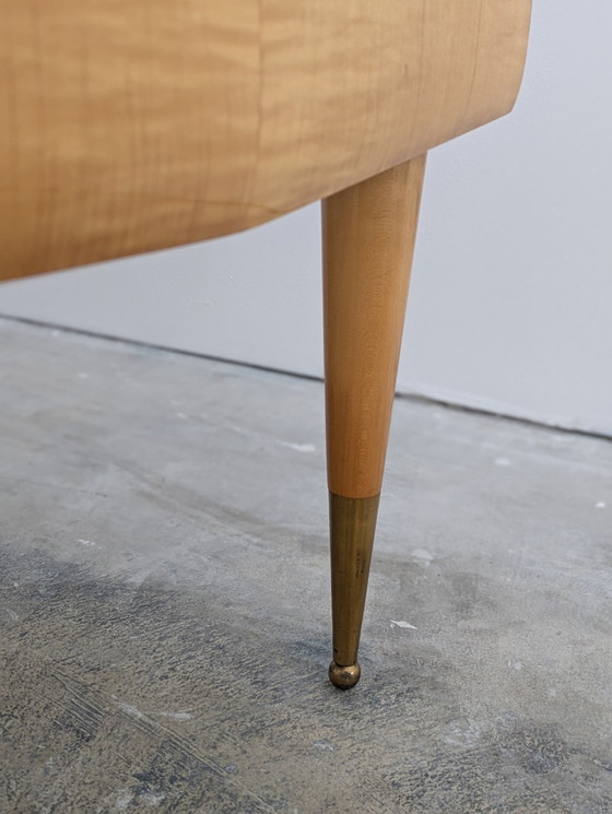 Image 1 of Años 50 - Madera, latón, vidrio - Cómoda y mesilla de noche