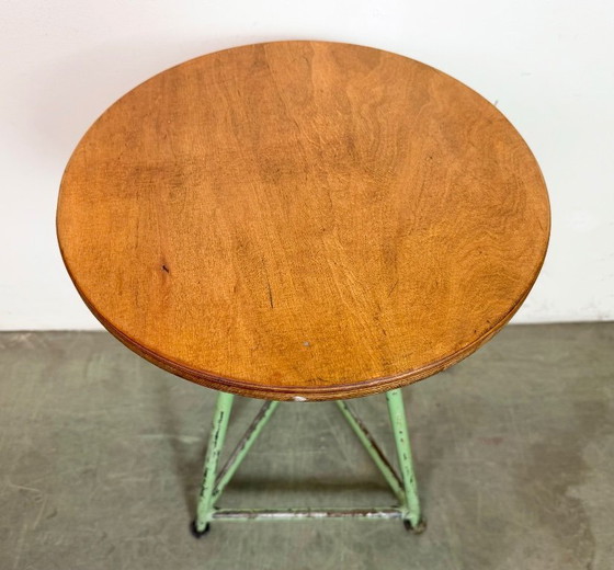 Image 1 of Green Industrial Workshop Stool, 1960s